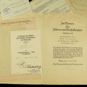 Kriegsmarine Promotion Document with Original Raeder Signature