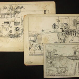 Three Original WW1 Cartoons by Chas Ingle for the North Sea Times